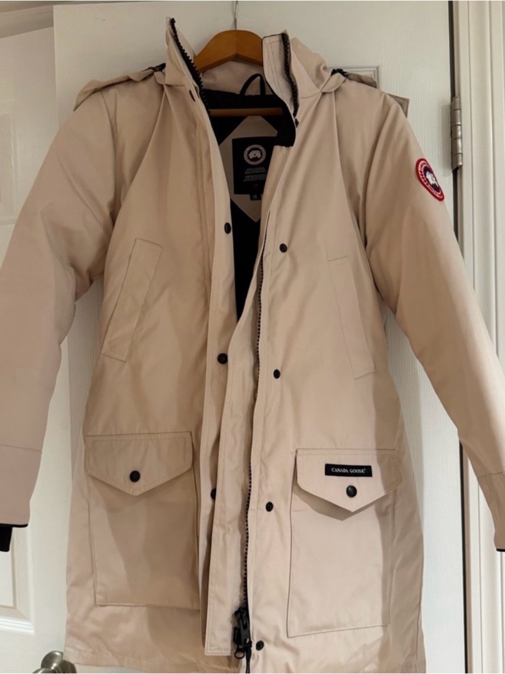 Canada Goose Woman’s Trillium Parka Coat in Light Beige
